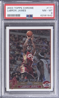 2003-04 Topps Chrome #111 LeBron James Rookie Card – PSA NM-MT 8